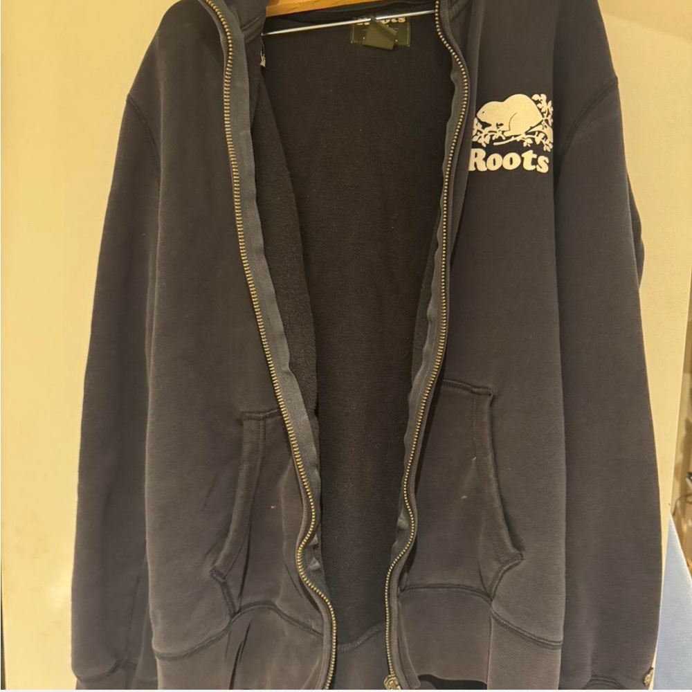 Roots Black Zip up Sweater